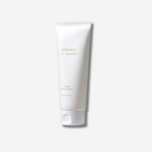 Mixsoon Centella Cleansing Foam 150ml tube, hydrating face wash with Centella Asiatica extract.