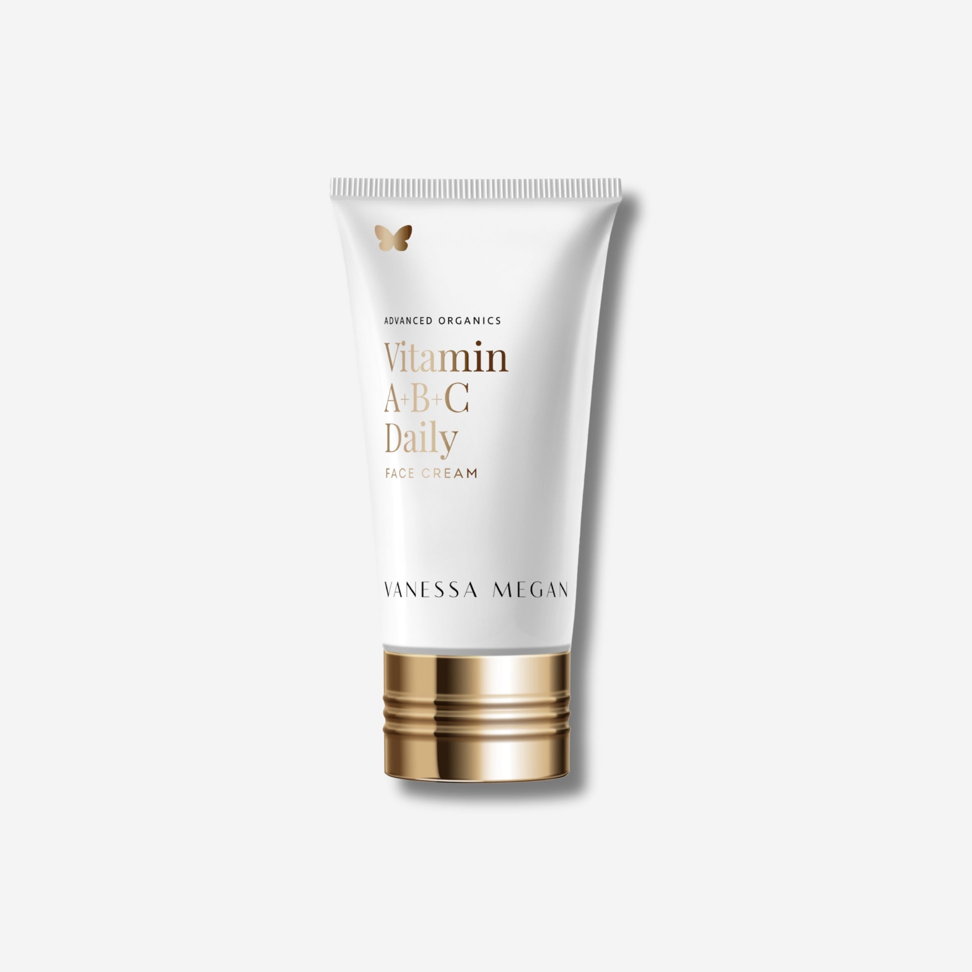 Vanessa Megan Vitamin A B C Daily face cream tube on a white background