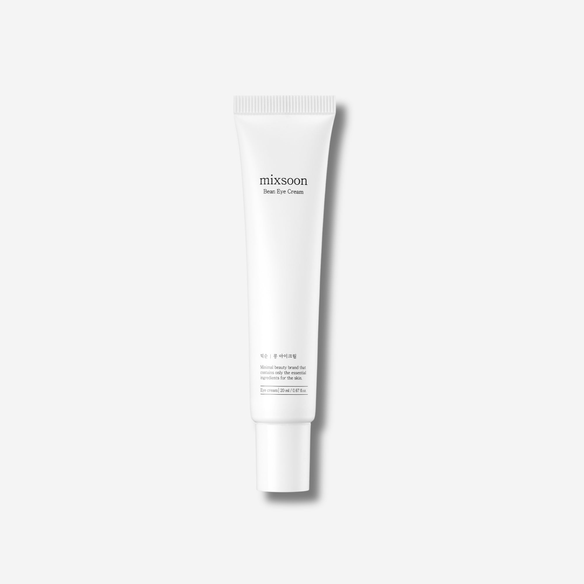 Mixsoon Bean Eye Cream in a white tube for skin care, 20ml packaging.