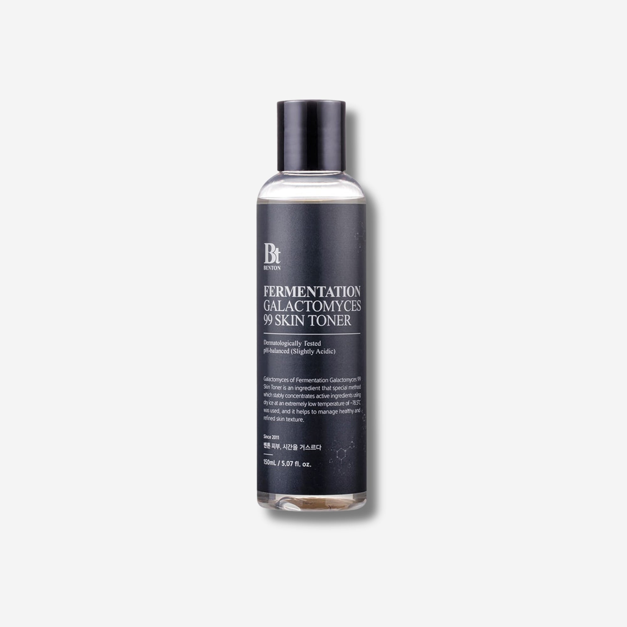 Benton Fermentation Galactomyces 99 Skin Toner bottle on white background, 150ml.