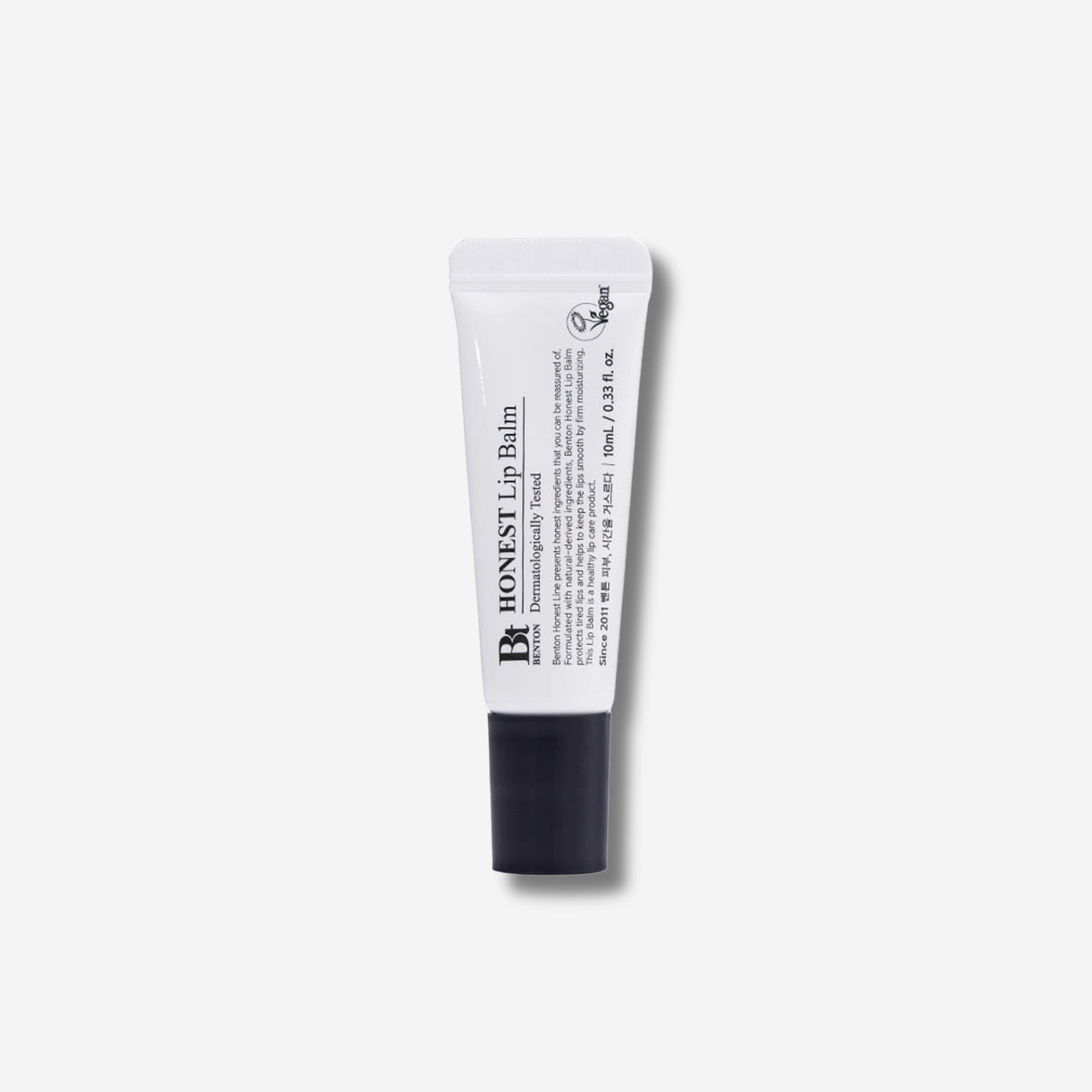 BK Honest Lip Balm tube with black cap, vegan and dermatologist tested, 10ml
