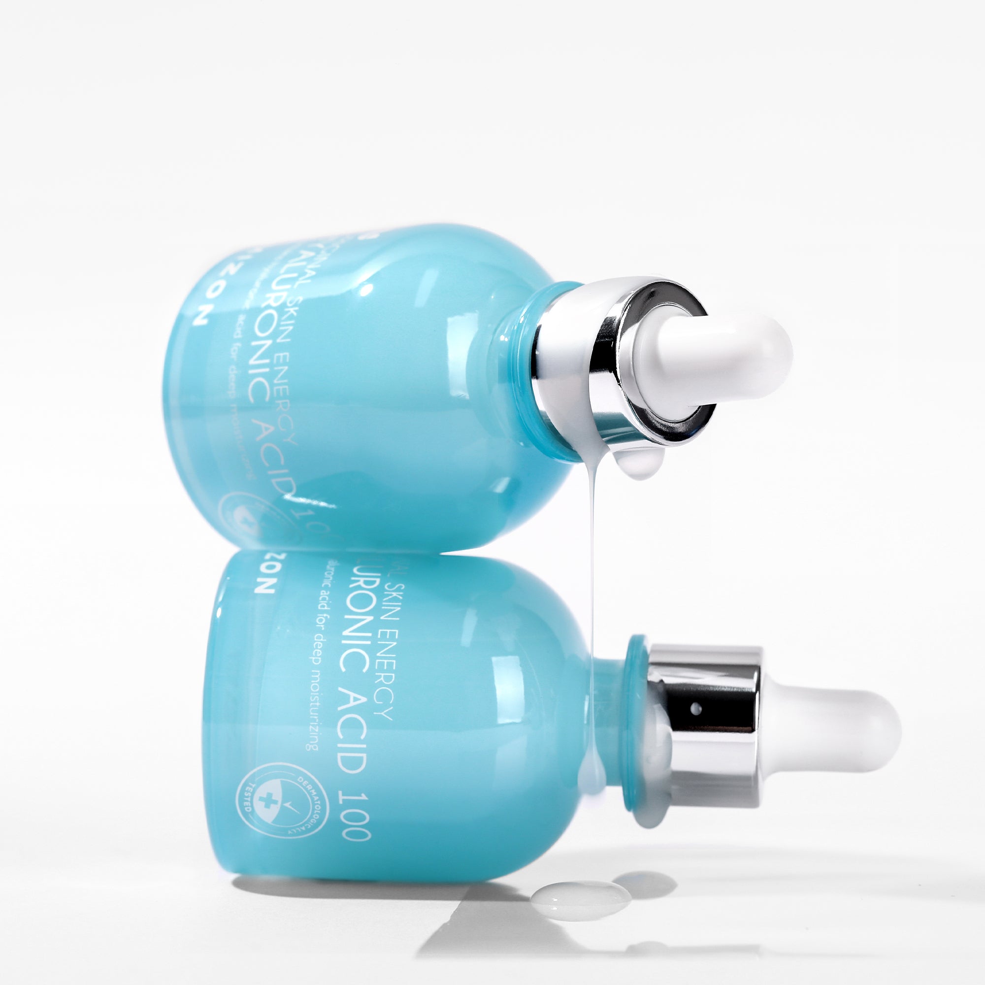 Mizon Hyaluronic Acid 100 serum bottle with dropper, showcasing hydrating essence.