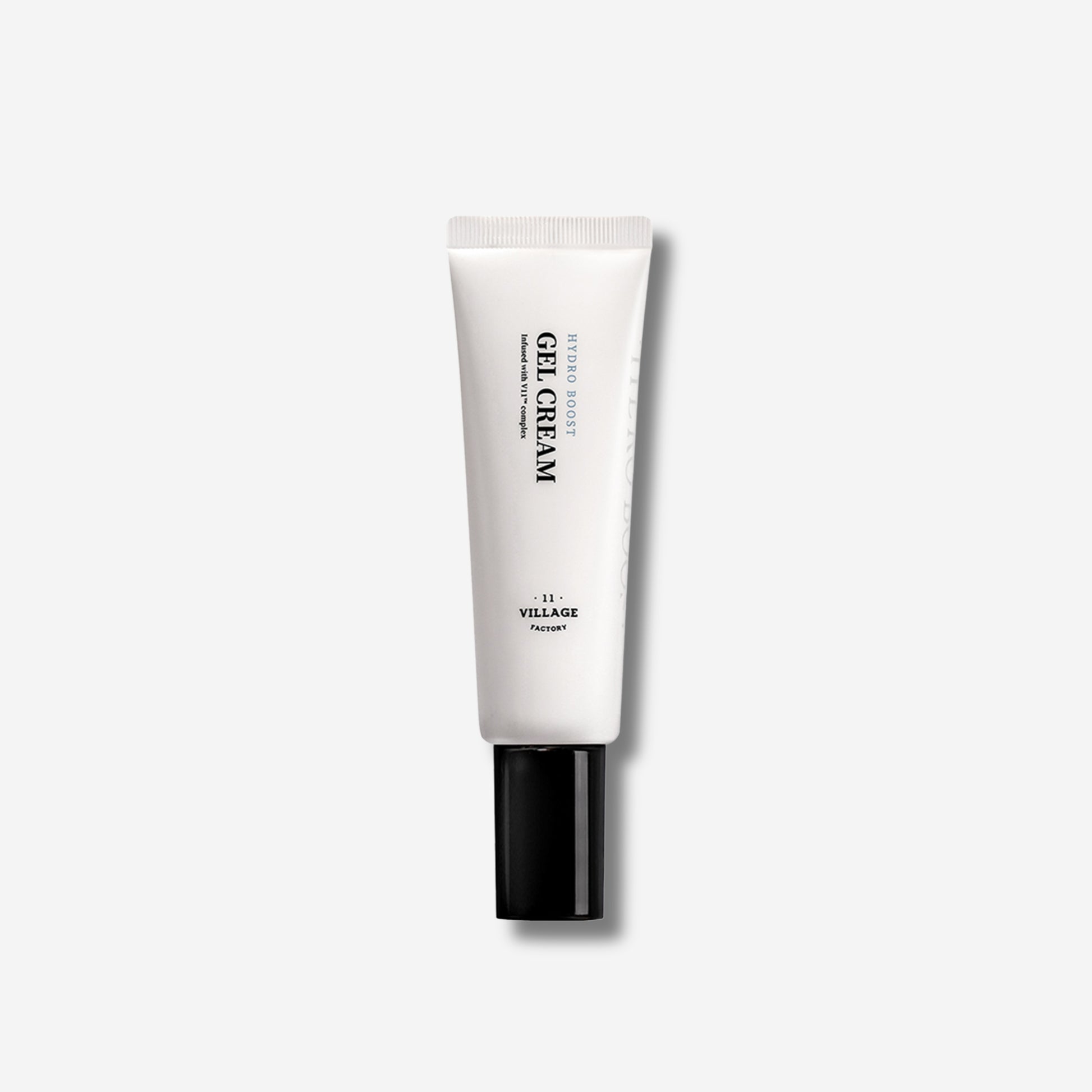 Hydro Boost Gel Cream tube by Village 11 Factory with white packaging and black cap.