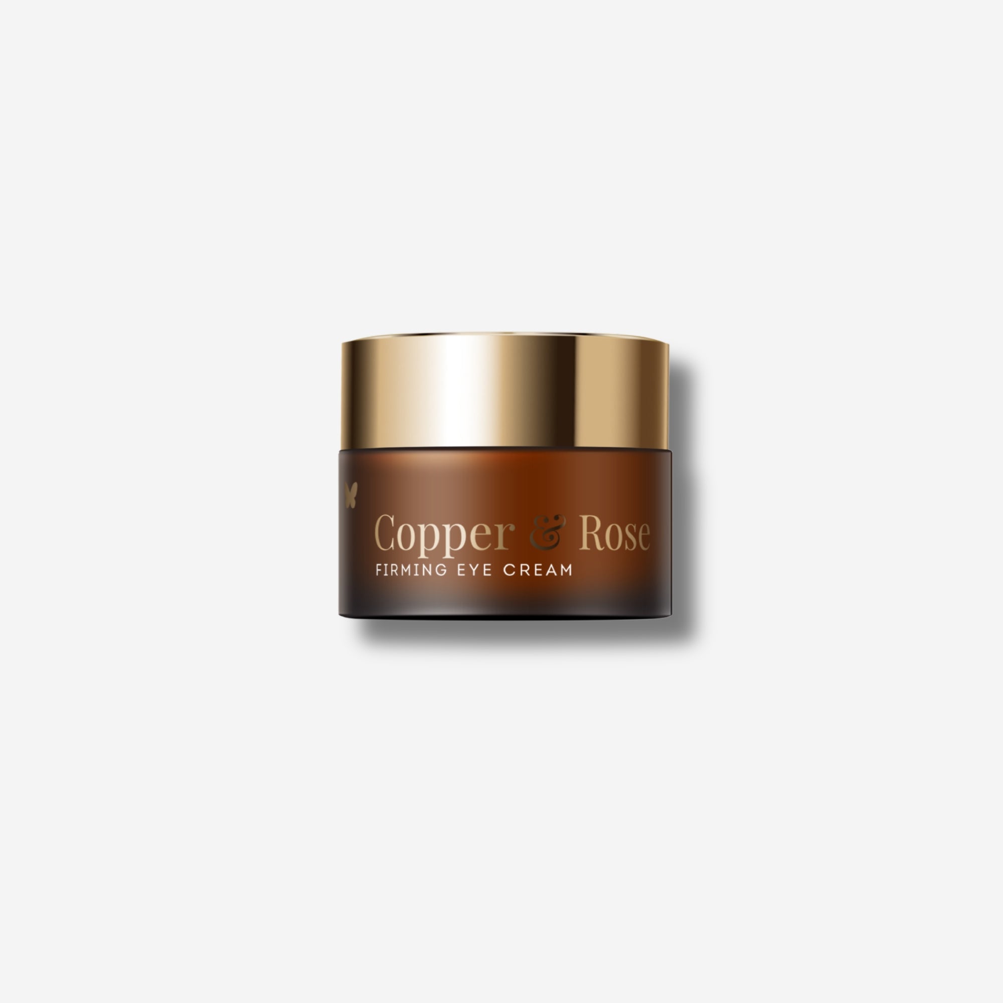 Vanessa Megan Copper & Rose Firming Eye Cream jar on a light grey background